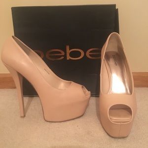Bebe Marissa natural peep toe high heel